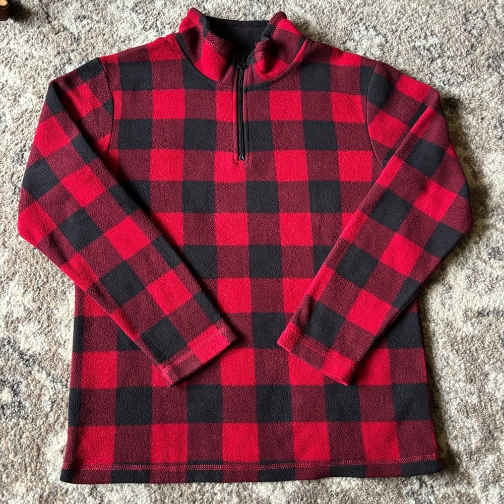 The Children Place  Red/Black Sweater Half Zip Size XL(14) Poliéster